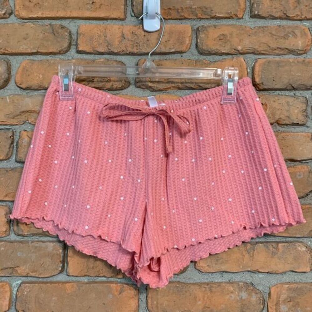 LC Lauren Conrad Intimates Polka Dot Waffle Knit Pink - Size XS Pajama Shorts